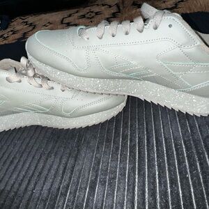 Mint Green Lace-Up Sneakers with Speckled Sole
